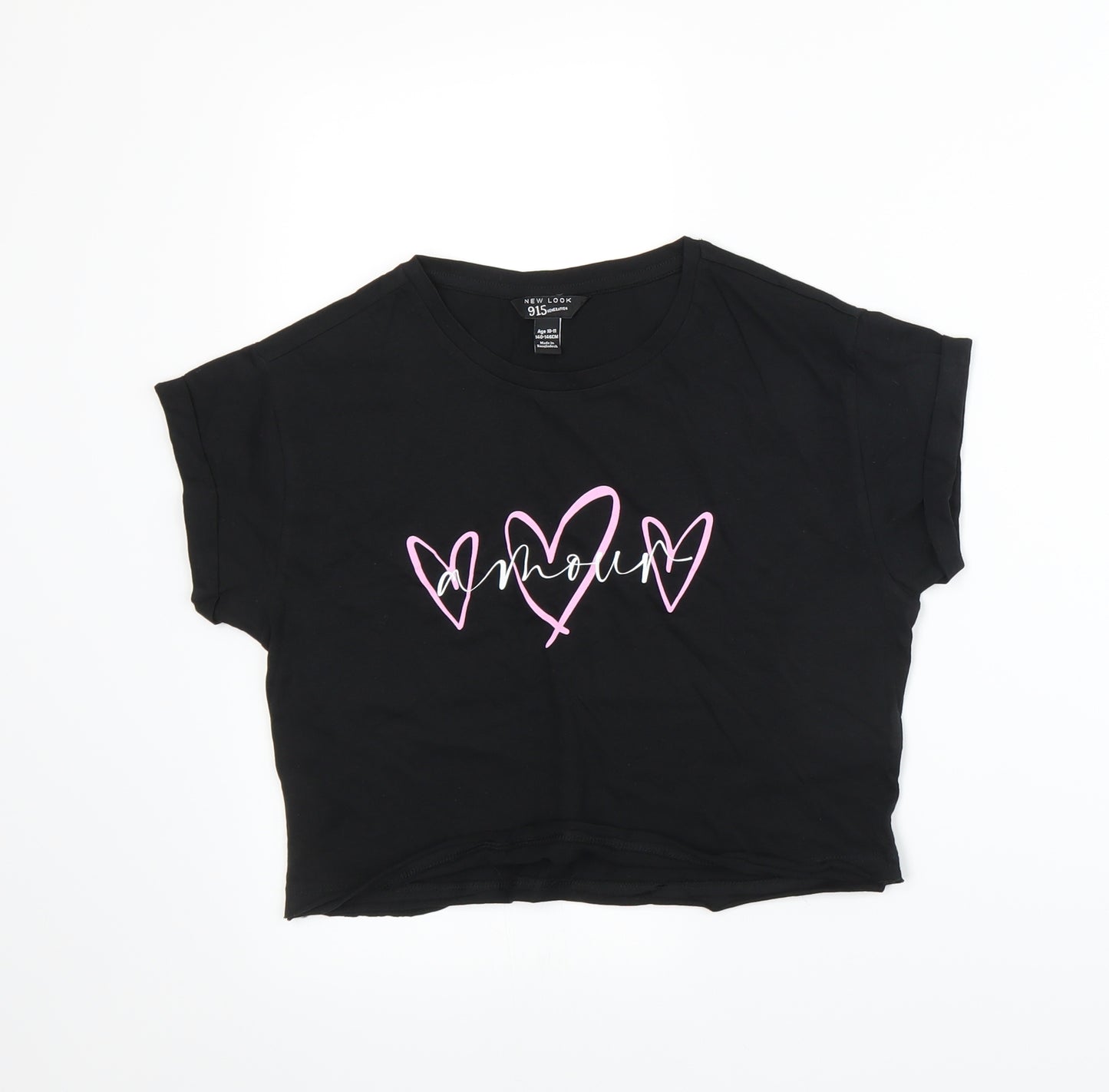 New Look Girls Black   Basic T-Shirt Size 10-11 Years