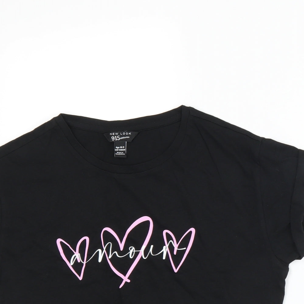 New Look Girls Black   Basic T-Shirt Size 10-11 Years