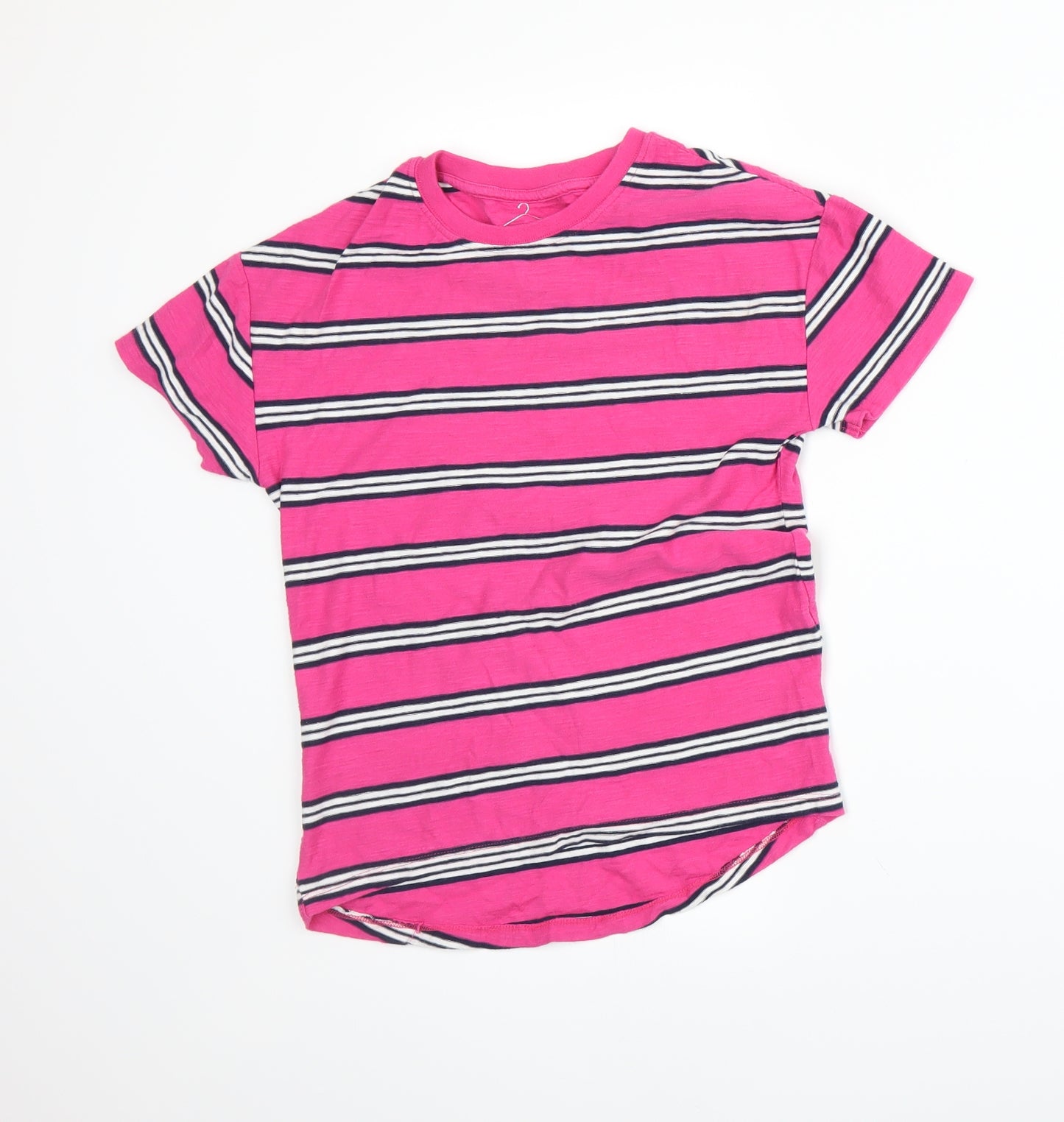 NEXT Girls Pink Striped  Basic T-Shirt Size 9 Years