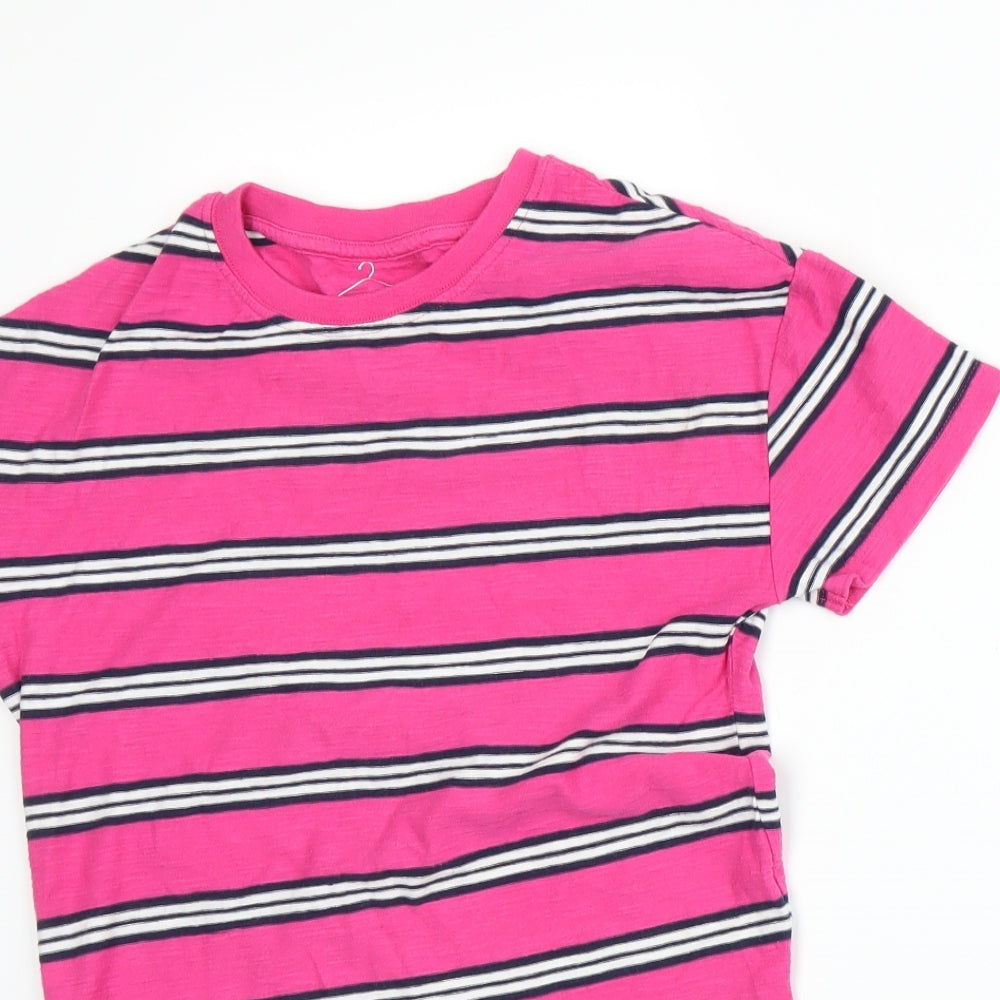 NEXT Girls Pink Striped  Basic T-Shirt Size 9 Years