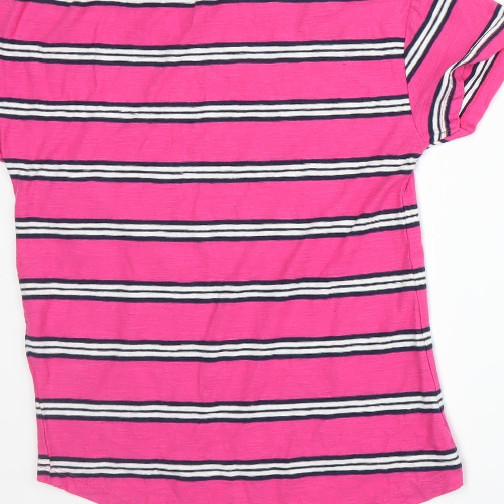 NEXT Girls Pink Striped  Basic T-Shirt Size 9 Years