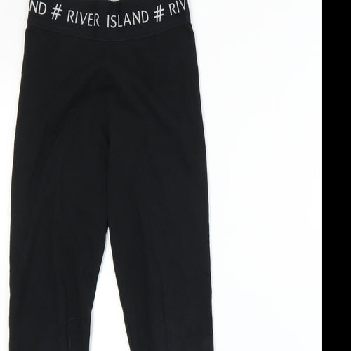 River Island Girls Black   Capri Trousers Size 9-10 Years
