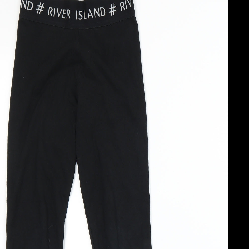 River Island Girls Black   Capri Trousers Size 9-10 Years