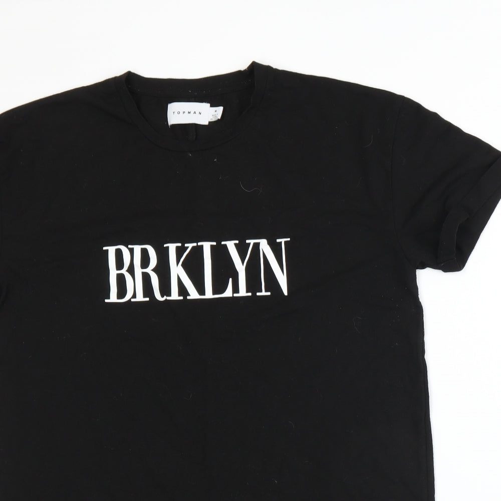 Topman Mens Black    T-Shirt Size M