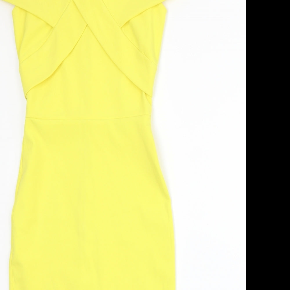 River Island Womens Yellow   Bodycon  Size 8