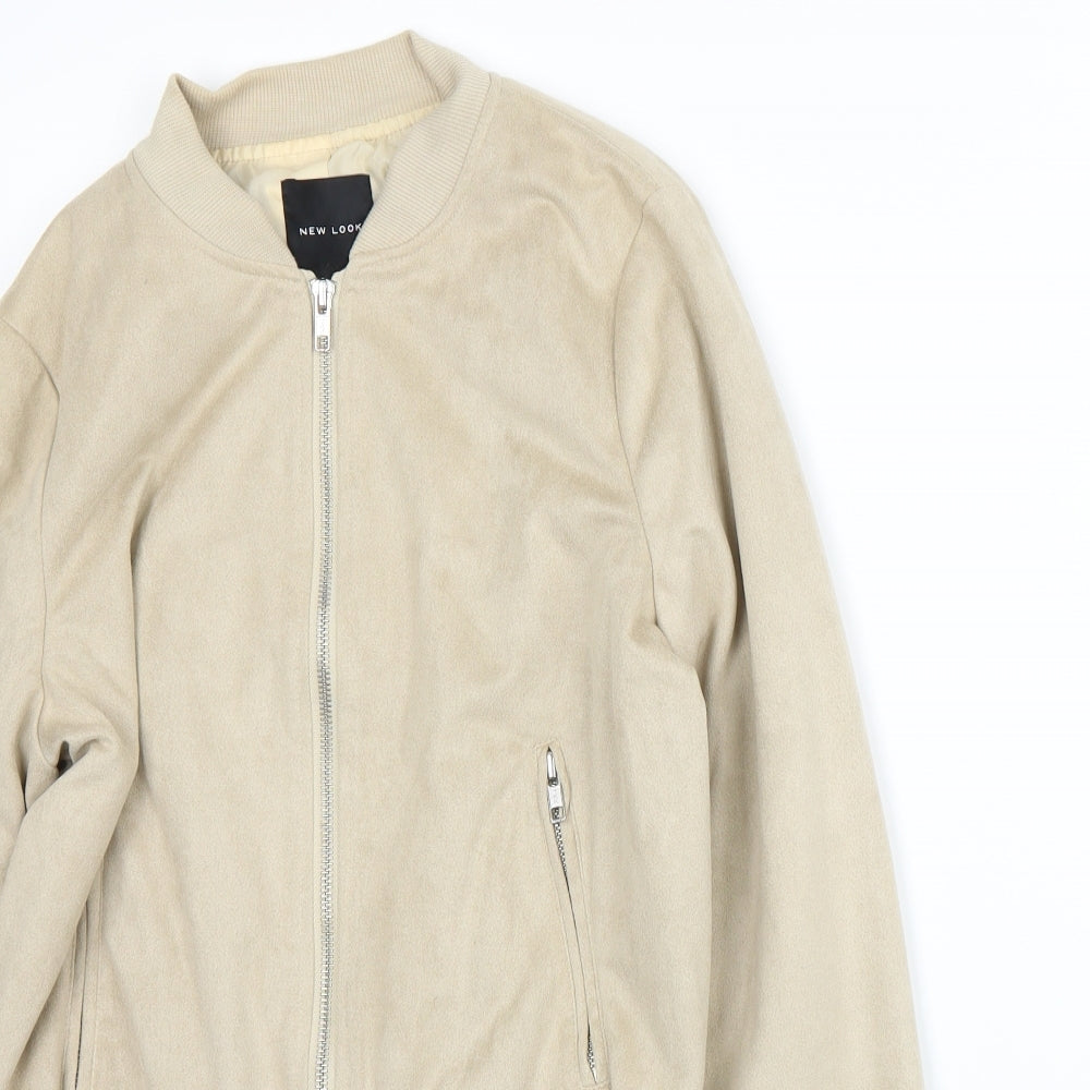 New Look Womens Beige   Bomber Jacket Jacket Size 6