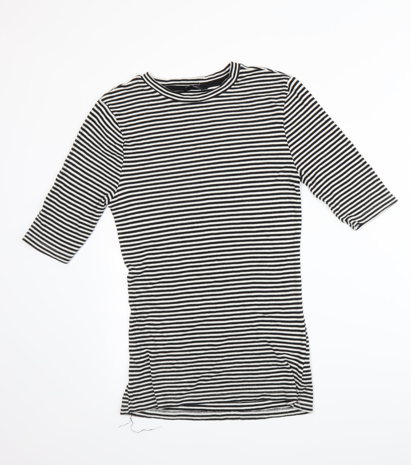 F&F Womens White Striped  Basic T-Shirt Size 14
