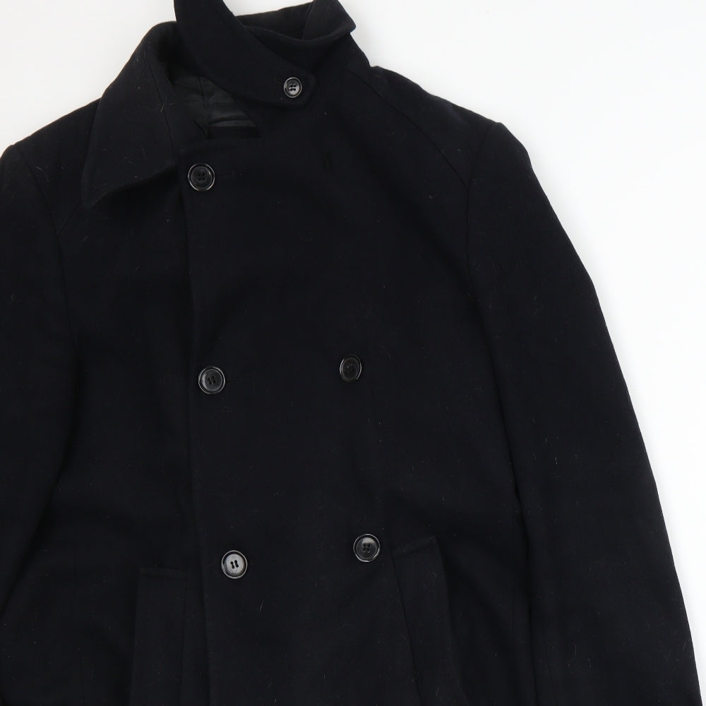 Frederik Anderson Mens Black   Overcoat Coat Size M