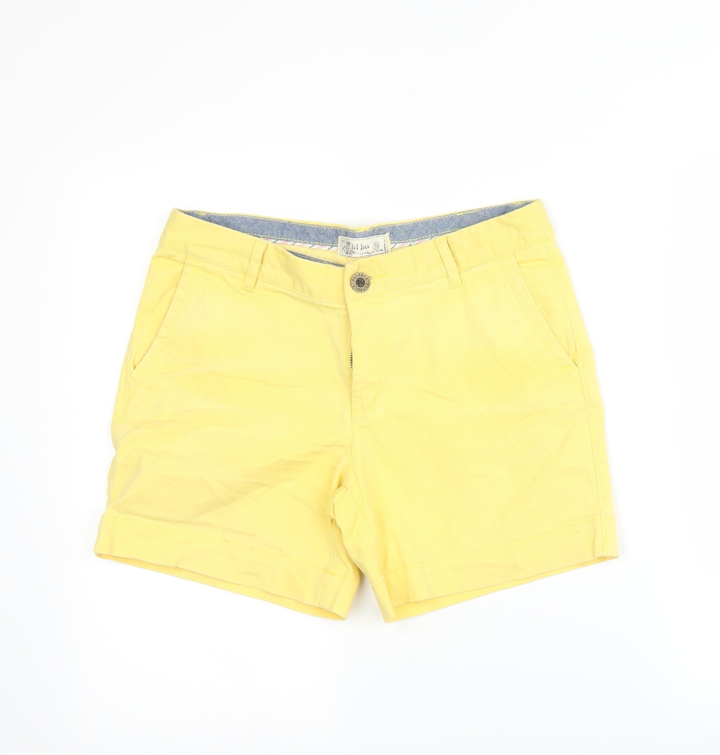 Fat Face Womens Yellow   Hot Pants Shorts Size 10