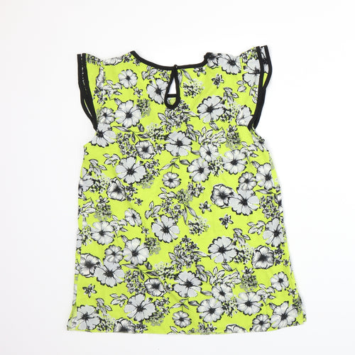 Dorothy Perkins Womens Green Floral  Basic T-Shirt Size 16