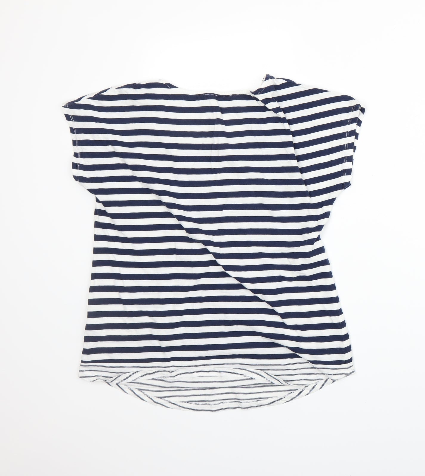 TU Womens Blue Striped  Basic T-Shirt Size 8