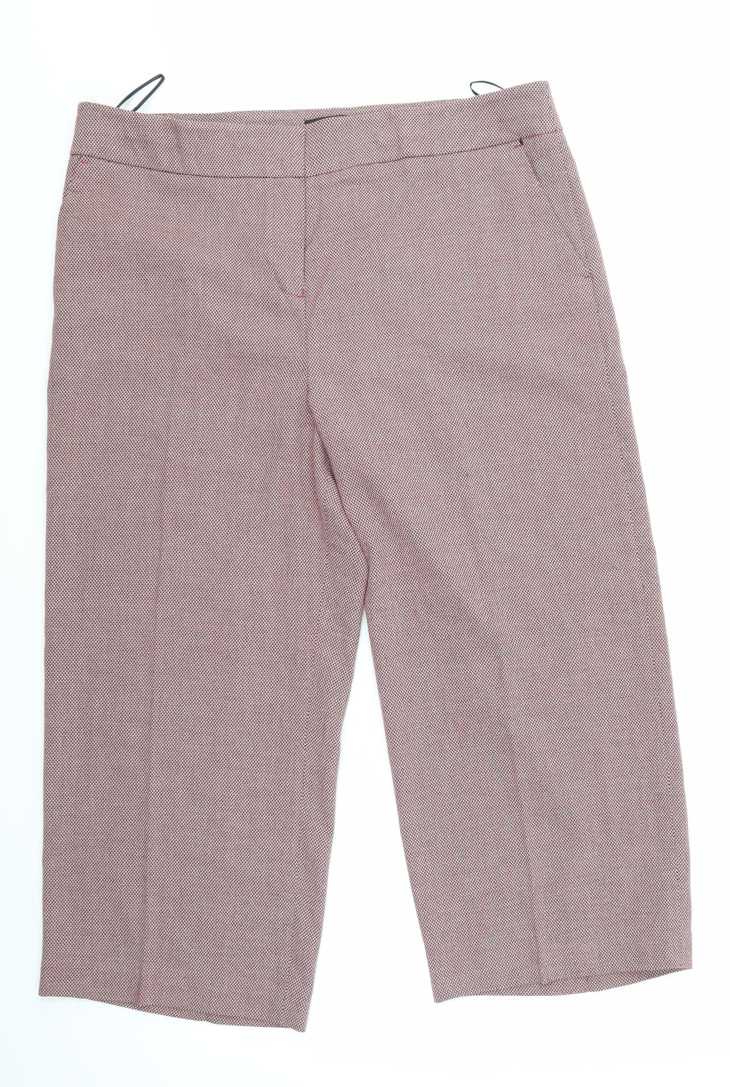 NEXT Womens Pink Check  Cropped Trousers Size 16 L23 in