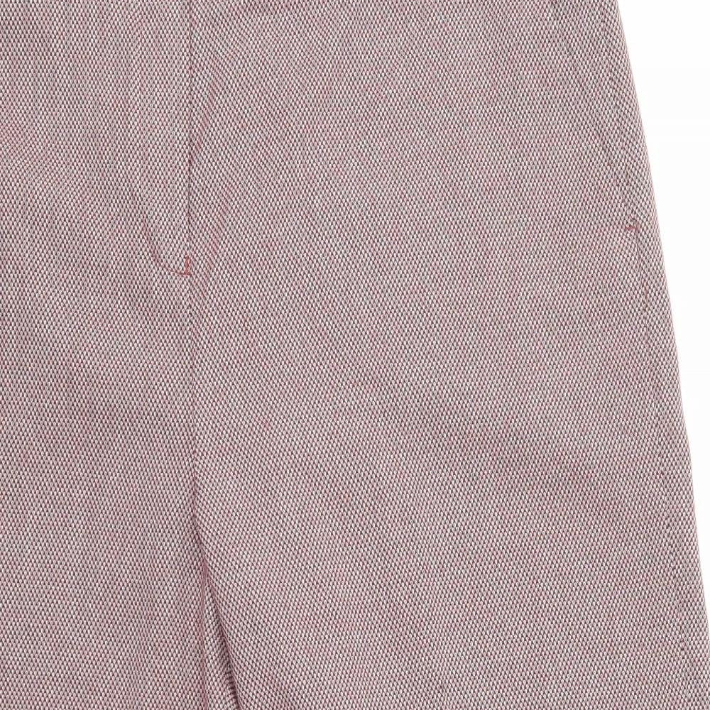 NEXT Womens Pink Check  Cropped Trousers Size 16 L23 in