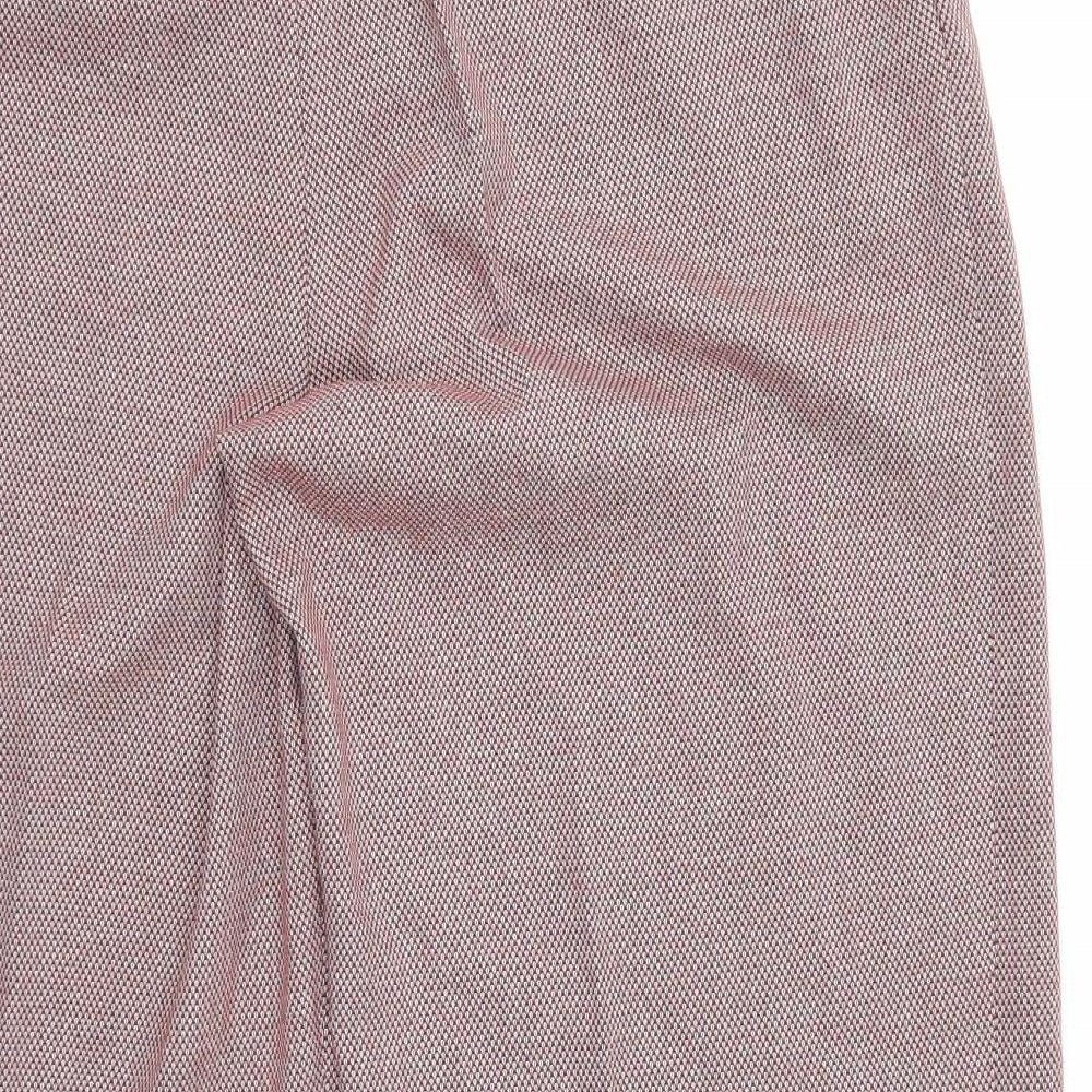 NEXT Womens Pink Check  Cropped Trousers Size 16 L23 in