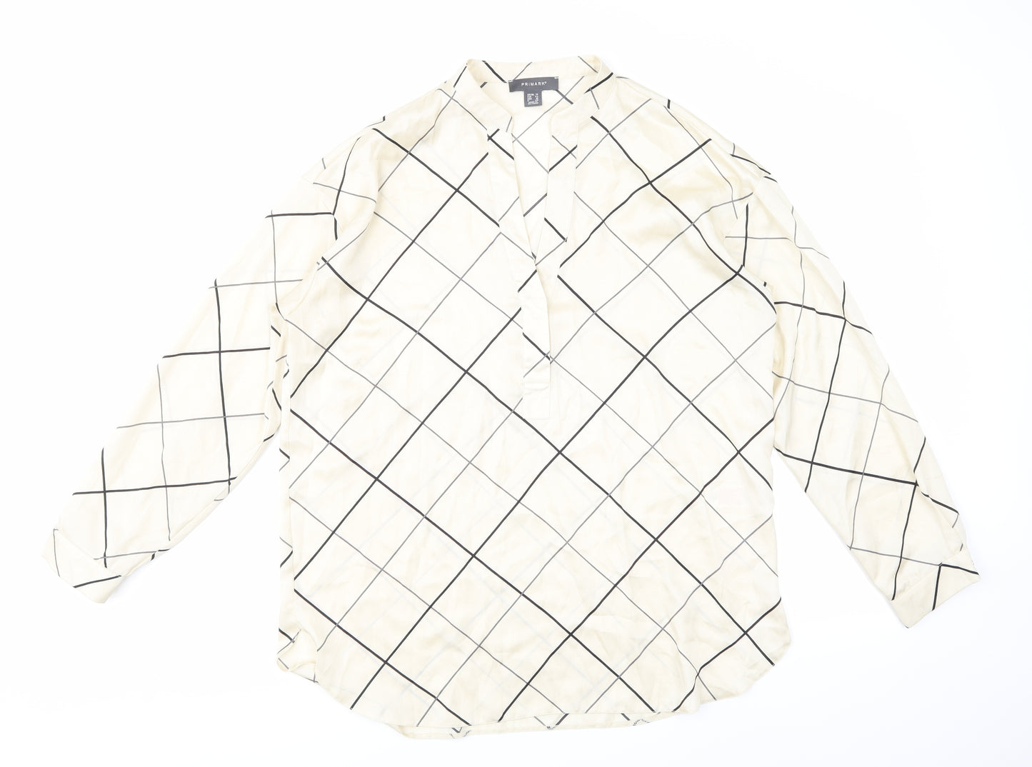 Primark Womens Ivory Argyle/Diamond  Basic Blouse Size 14