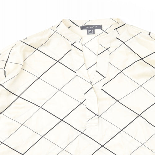 Primark Womens Ivory Argyle/Diamond  Basic Blouse Size 14