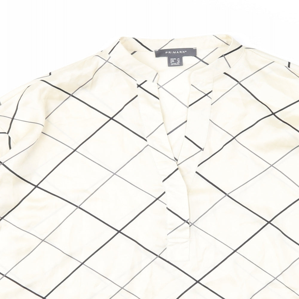 Primark Womens Ivory Argyle/Diamond  Basic Blouse Size 14