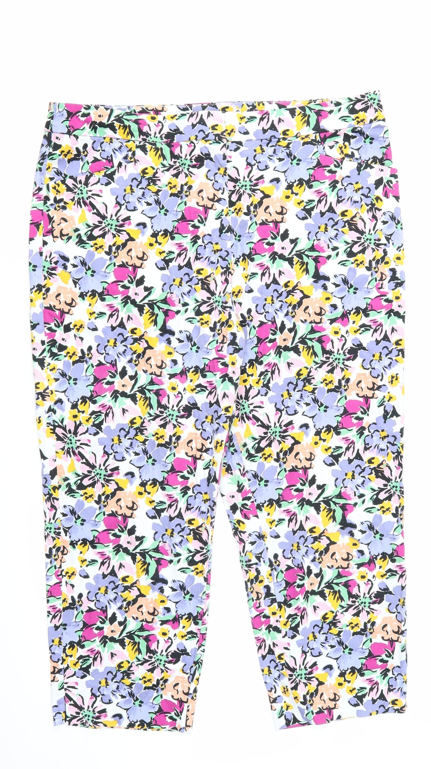 TU Womens Multicoloured Floral  Trousers  Size 16 L21 in