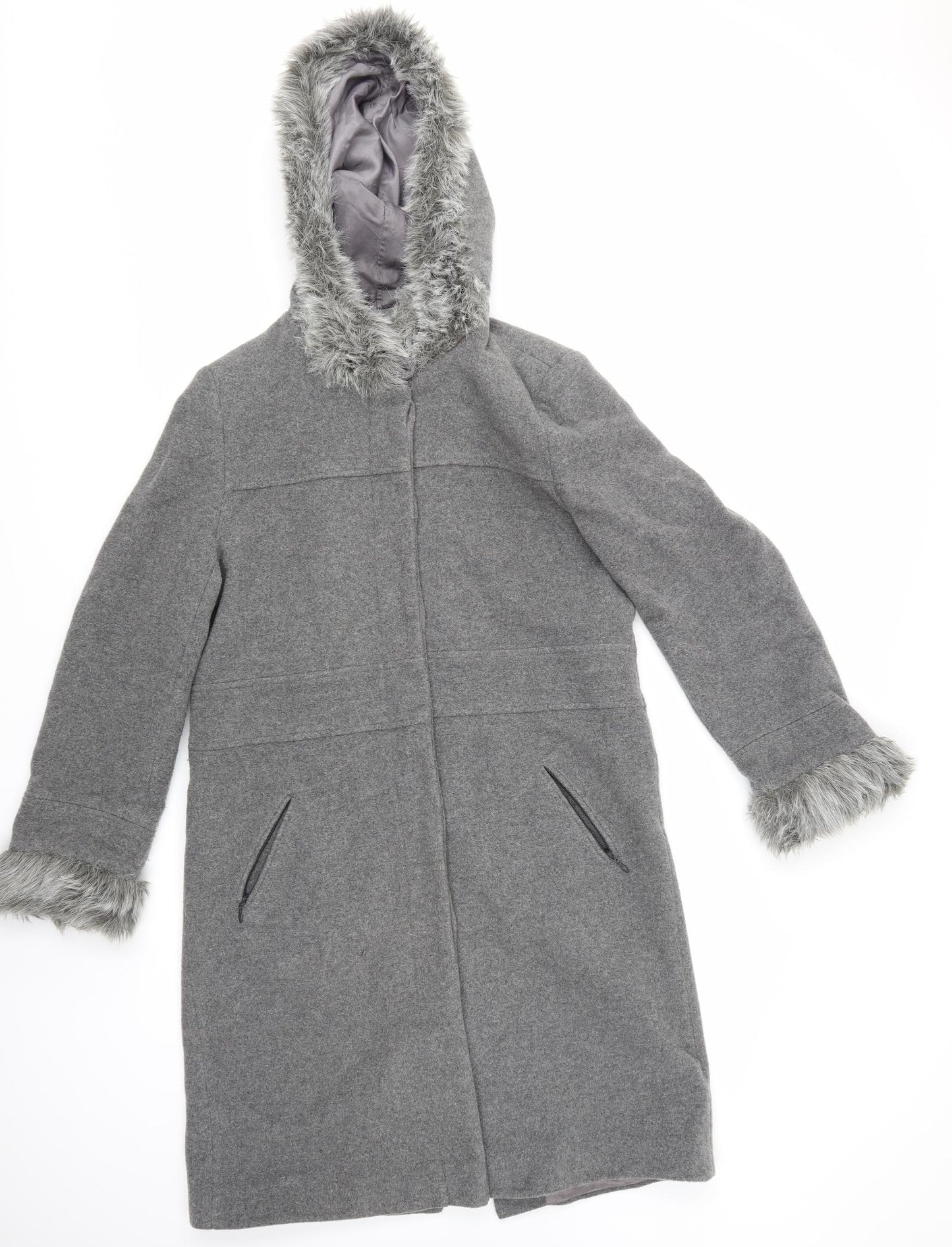 AMARANTO Womens Grey   Anorak Coat Size 14