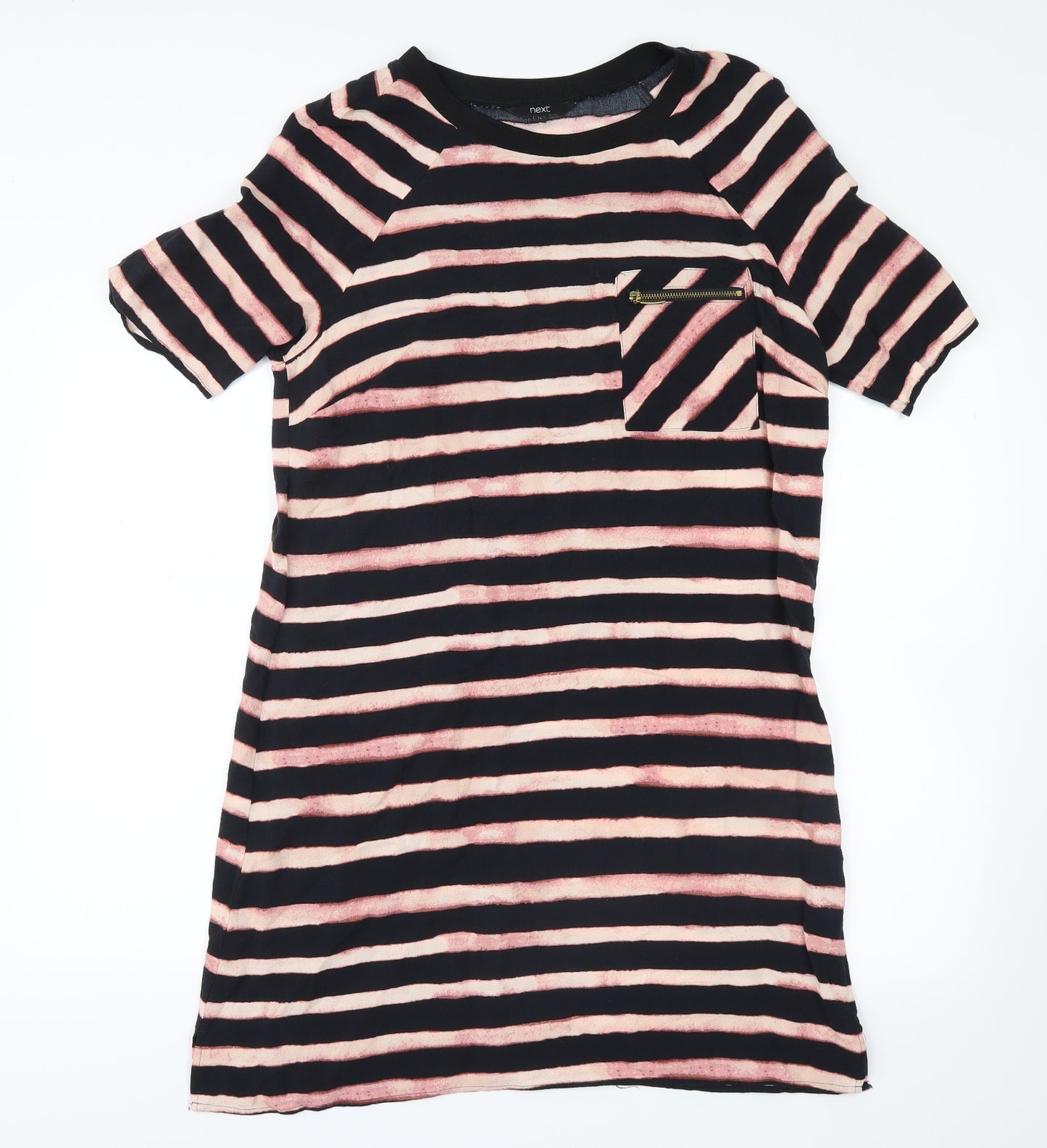 NEXT Womens Black Striped  Shirt Dress  Size 14