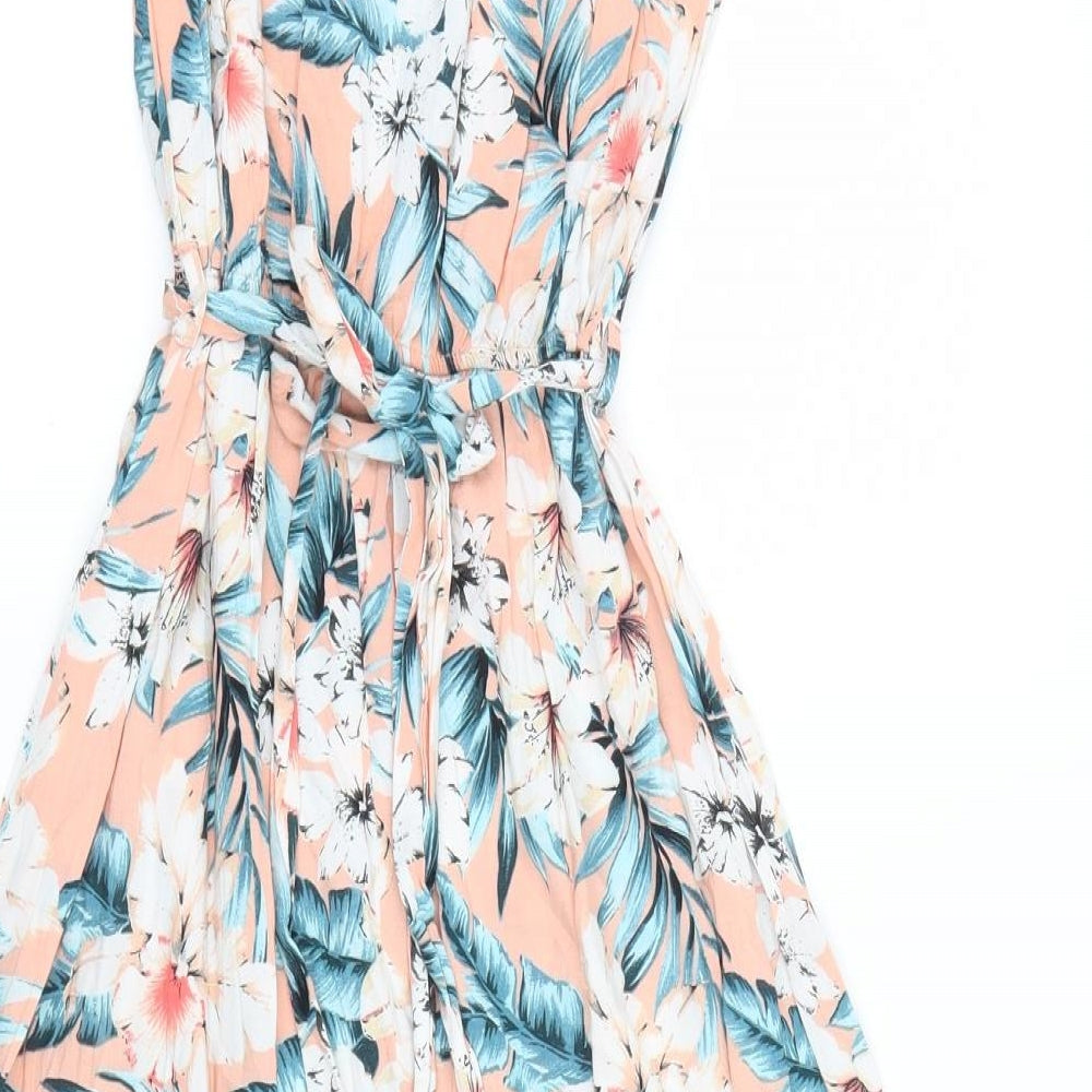 New Look Womens Pink Floral  Shirt Dress  Size 10