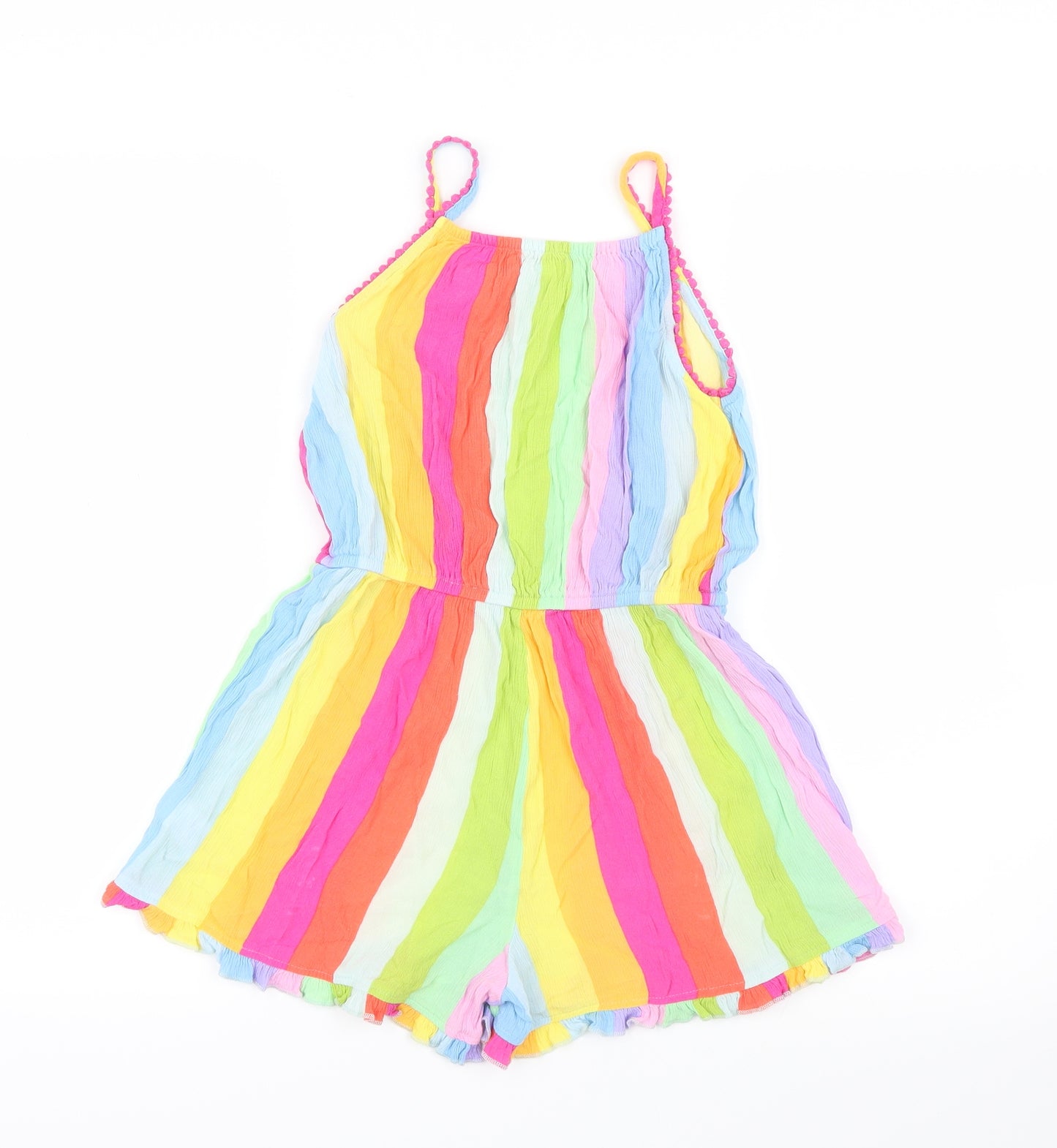 NEXT Girls Red Striped  Playsuit One-Piece Size 9 Years