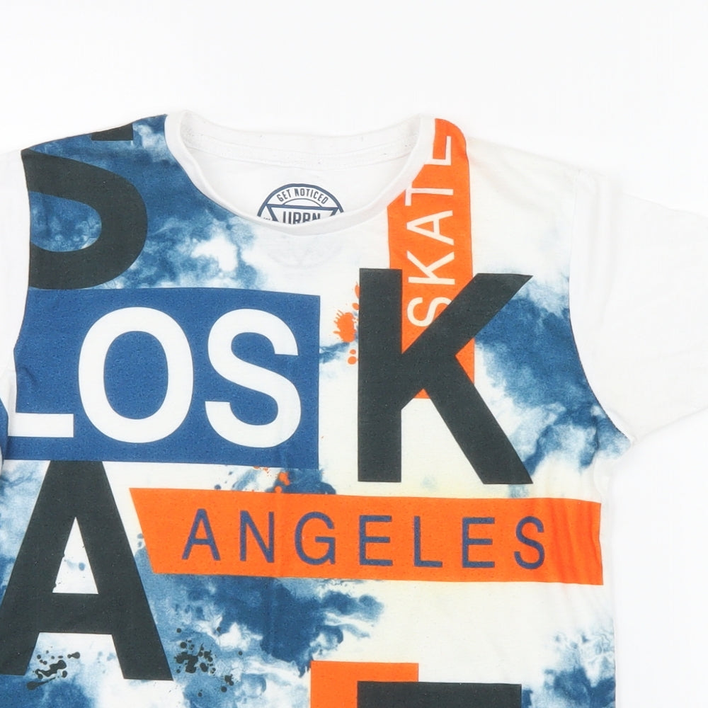 Matalan Boys Blue Geometric  Basic T-Shirt Size 10 Years