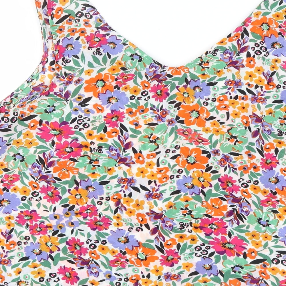 Primark Womens Pink Floral Mesh Basic Blouse Size 10