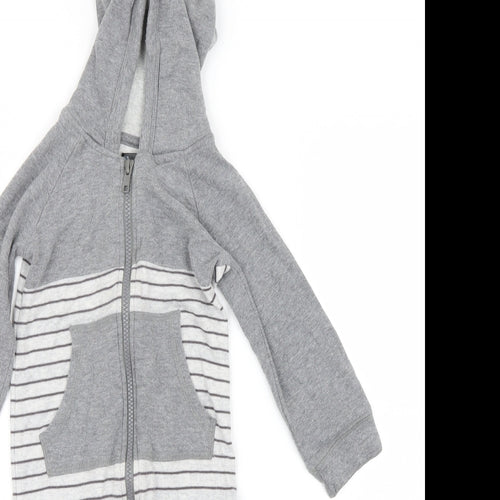 Very Boys Grey Striped Knit Babygrow One-Piece Size 18-24 Months