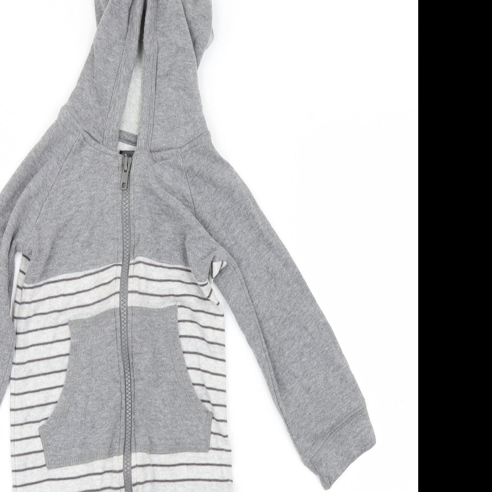Very Boys Grey Striped Knit Babygrow One-Piece Size 18-24 Months