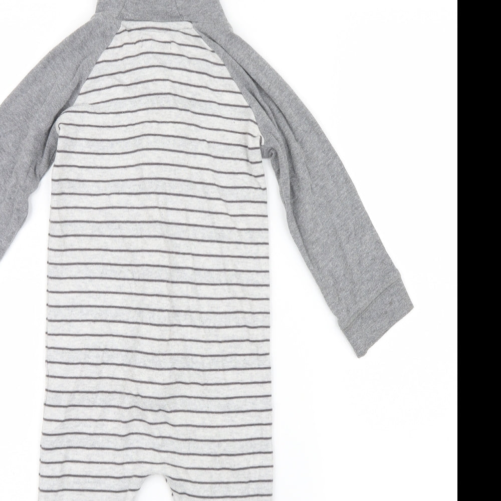 Very Boys Grey Striped Knit Babygrow One-Piece Size 18-24 Months