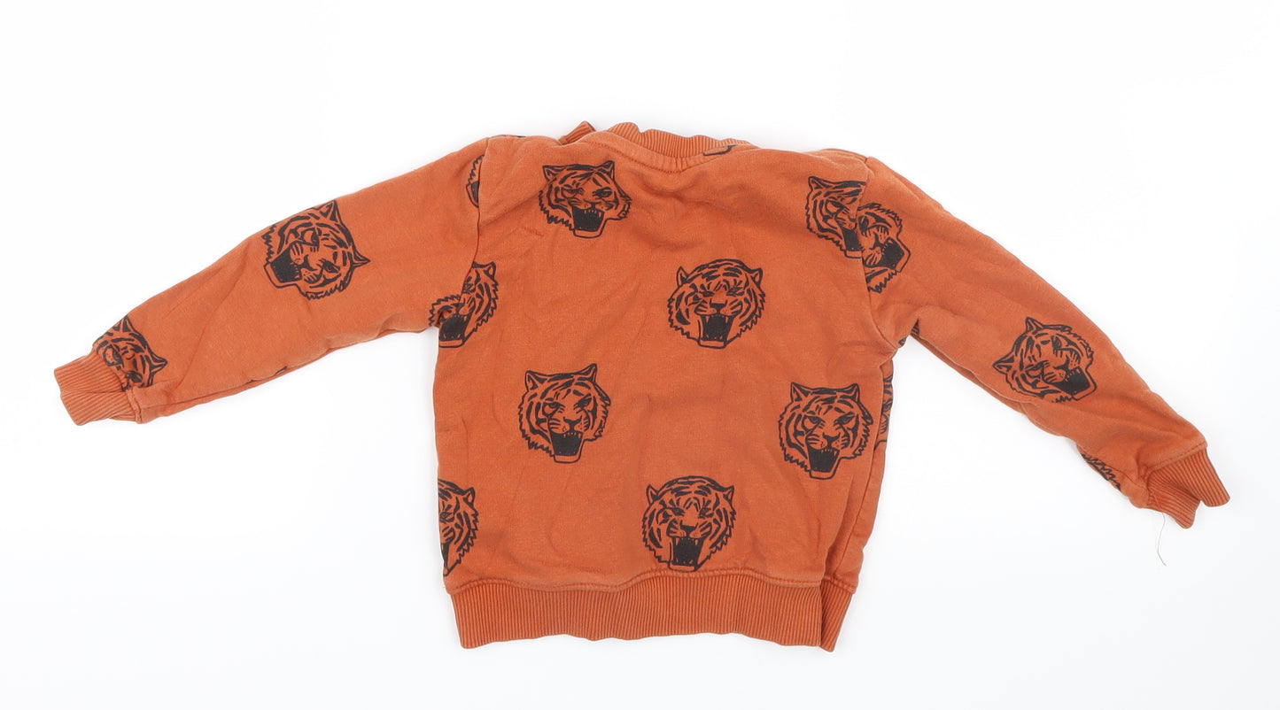 H&M Boys Orange  Knit Pullover Jumper Size 18-24 Months  - Tiger