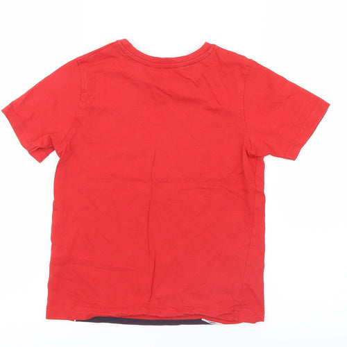 George Boys Red   Basic T-Shirt Size 6-7 Years  - Dinosaur