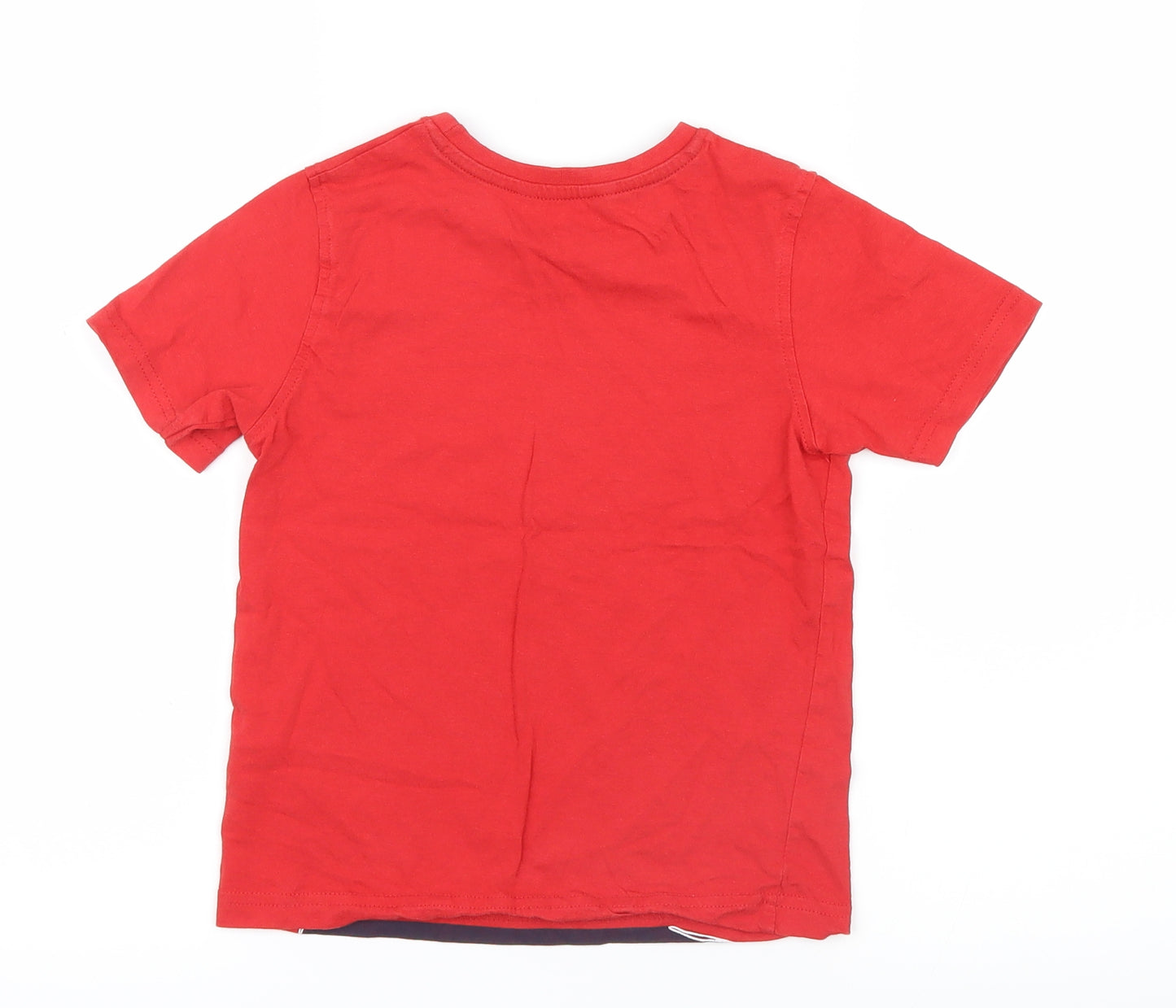 George Boys Red   Basic T-Shirt Size 6-7 Years  - Dinosaur
