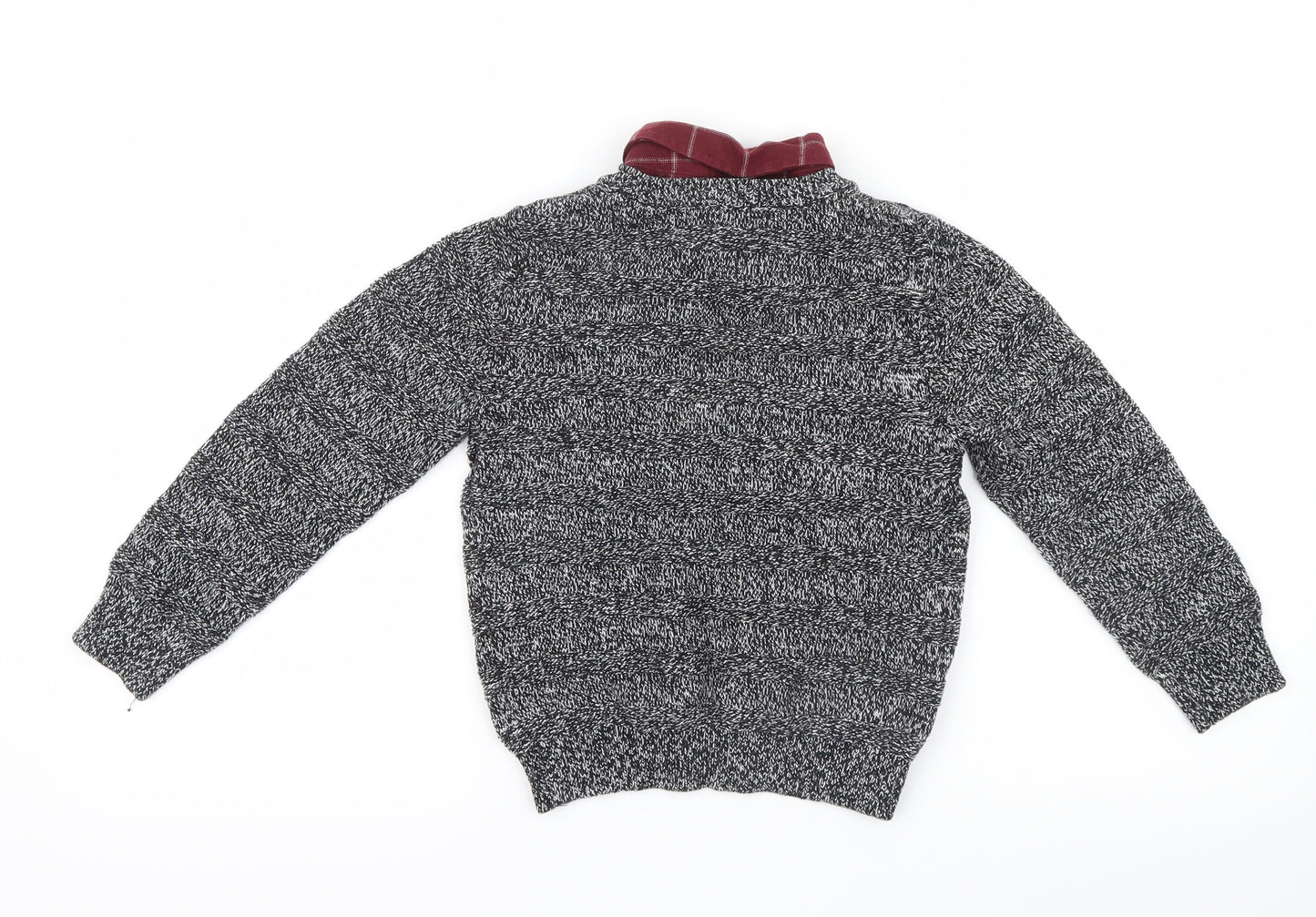 F&F Boys Black  Knit Pullover Jumper Size 5-6 Years