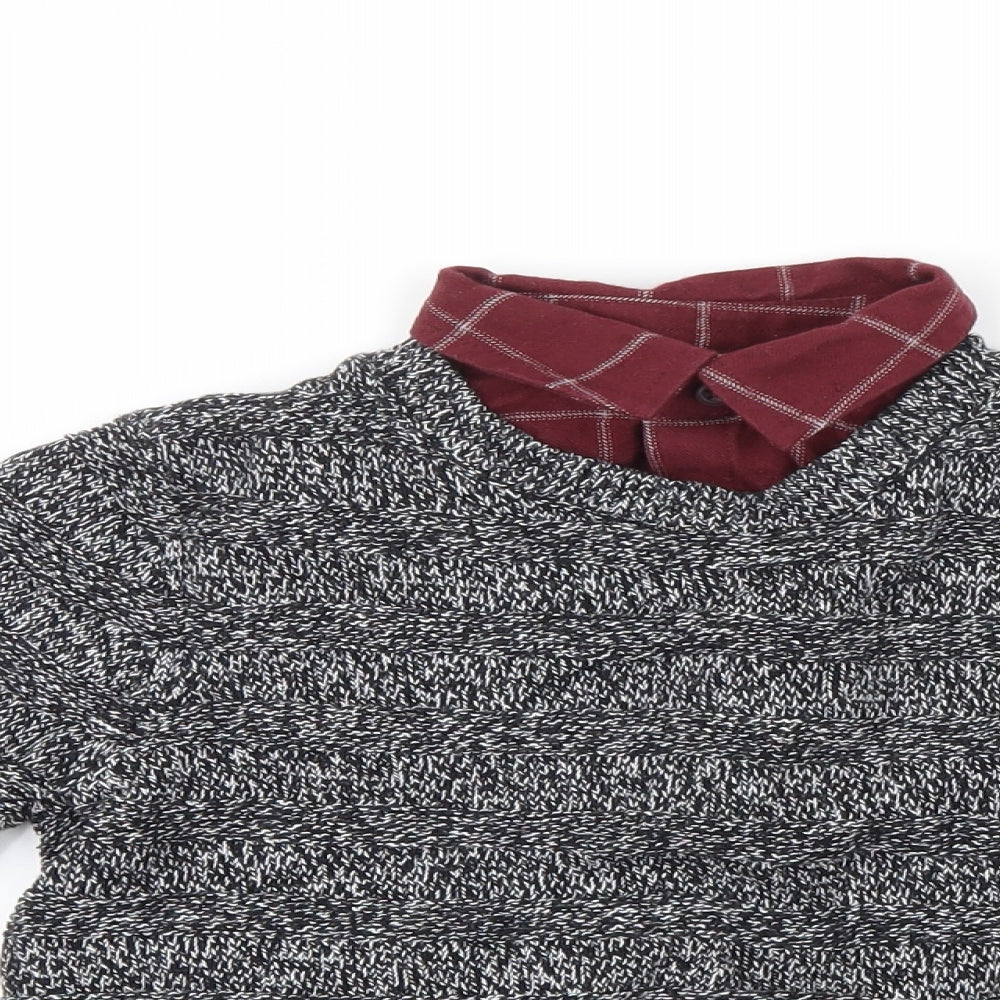 F&F Boys Black  Knit Pullover Jumper Size 5-6 Years