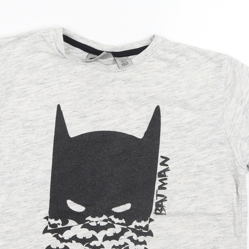 Primark Boys Grey   Basic T-Shirt Size 7-8 Years  - Batman