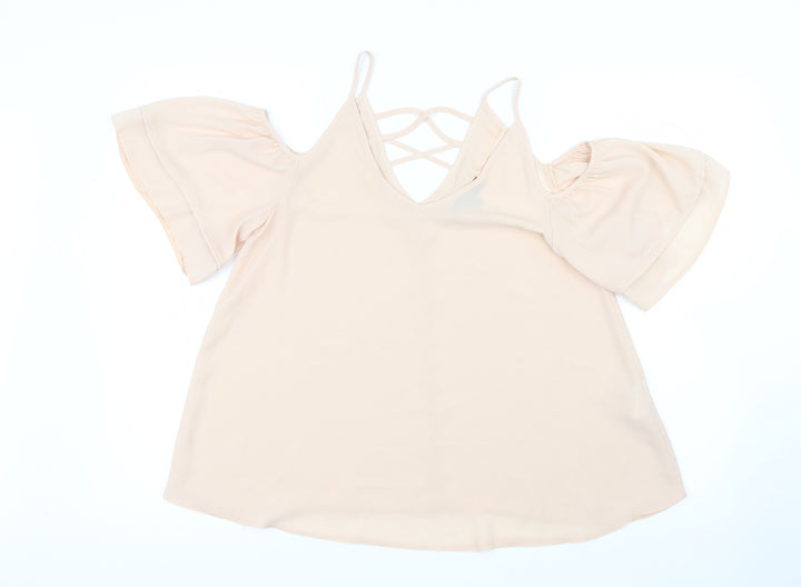 Primark Womens Pink Mesh Basic Blouse Size 8