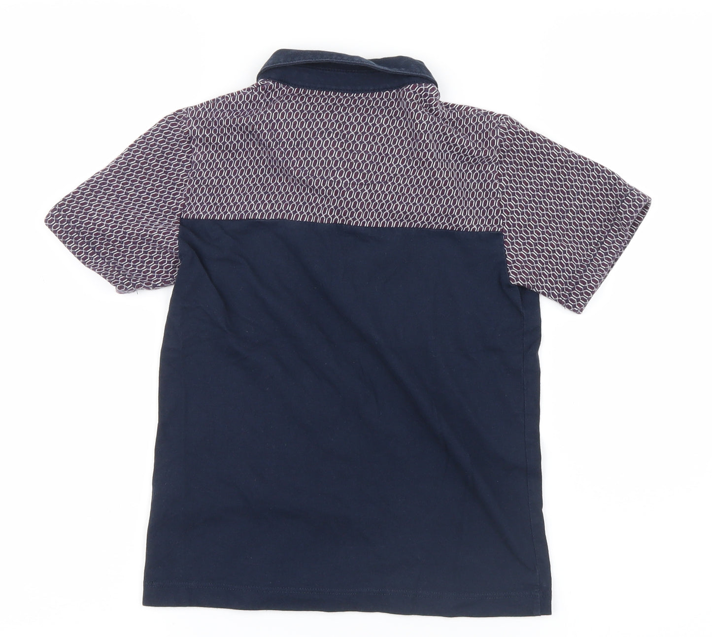 Matalan Boys Blue Geometric  Basic Polo Size 6-7 Years