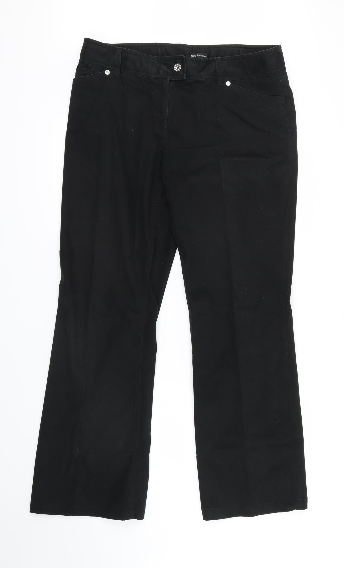 Marks and Spencer Womens Black   Straight Jeans Size 14 L30 in