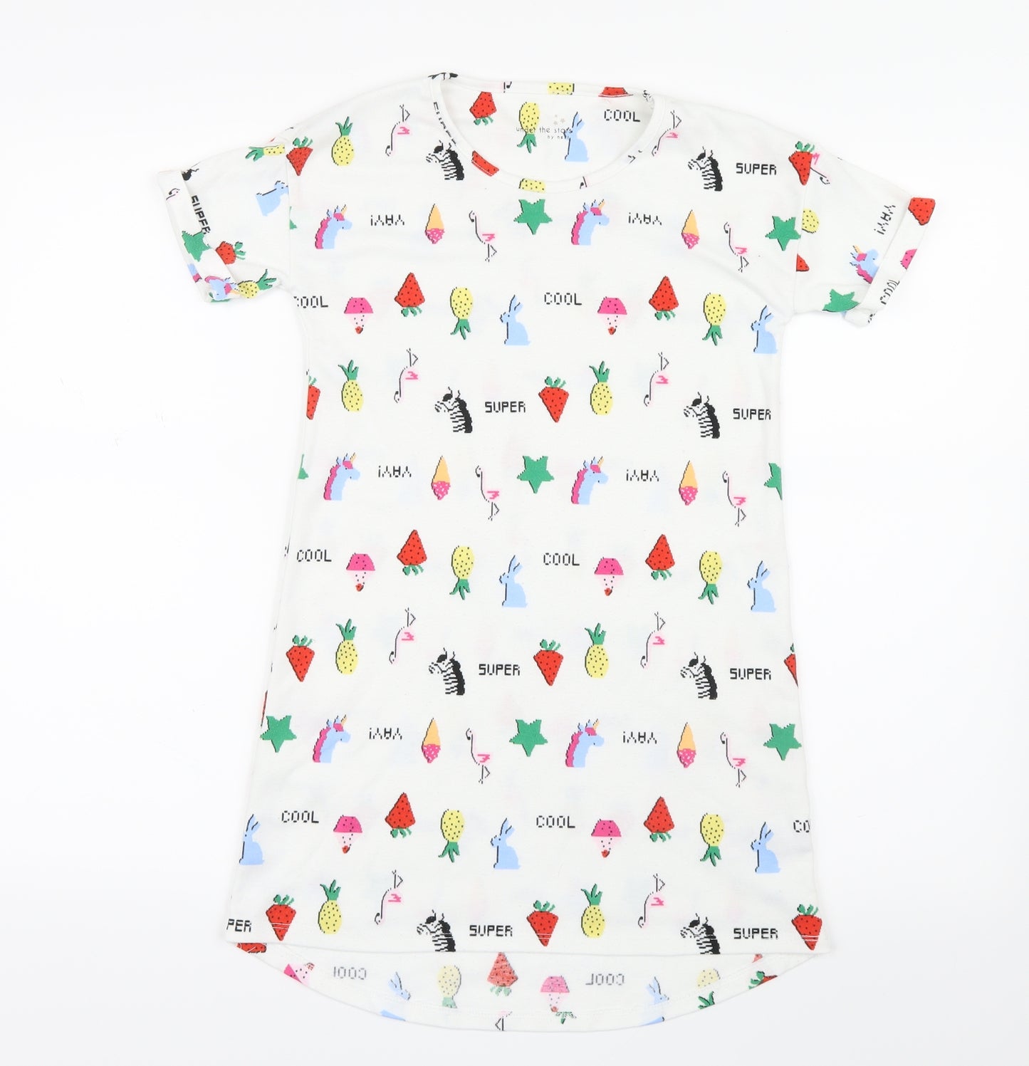 NEXT Girls White Geometric  Cami Pyjama Top Size 10 Years