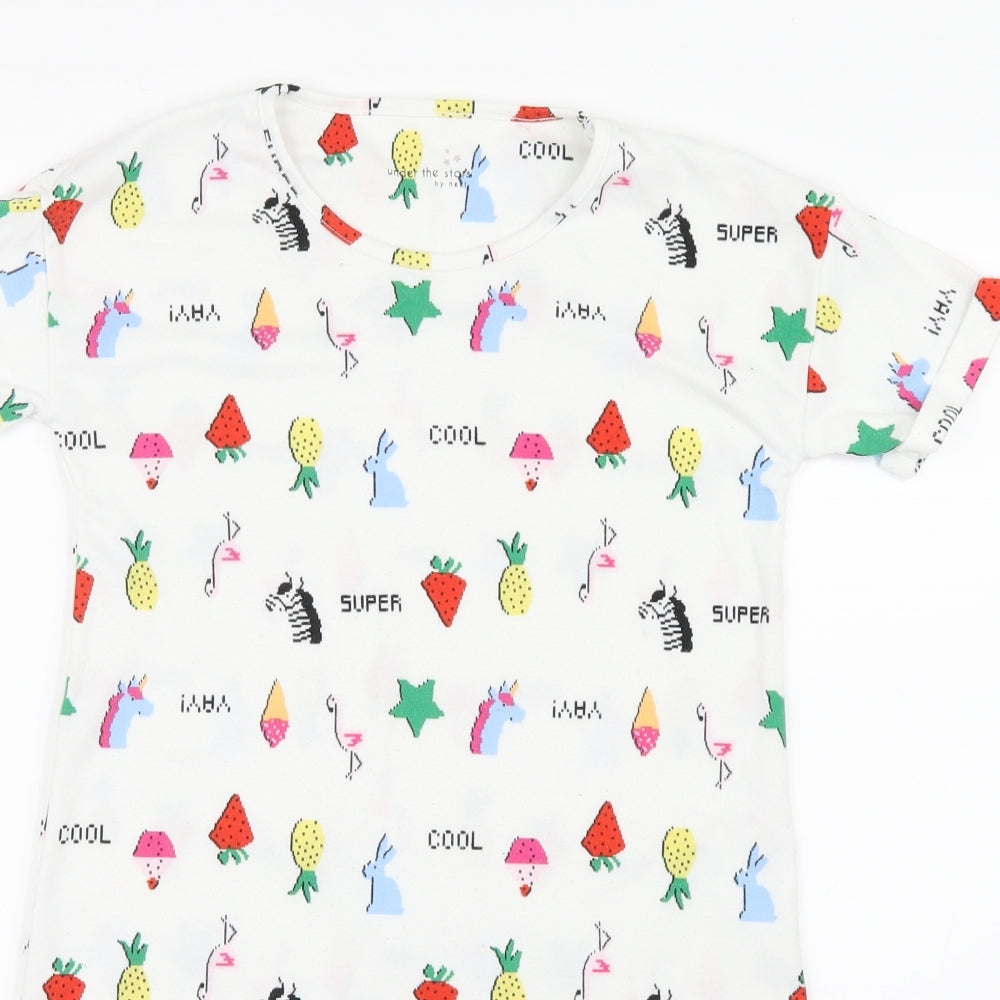 NEXT Girls White Geometric  Cami Pyjama Top Size 10 Years