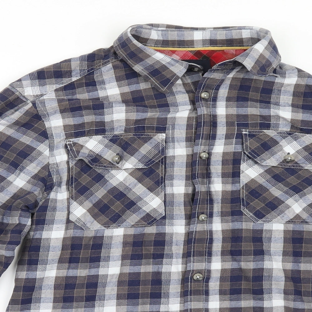 Tog Twenty Four Mens Blue Check   Button-Up Size S