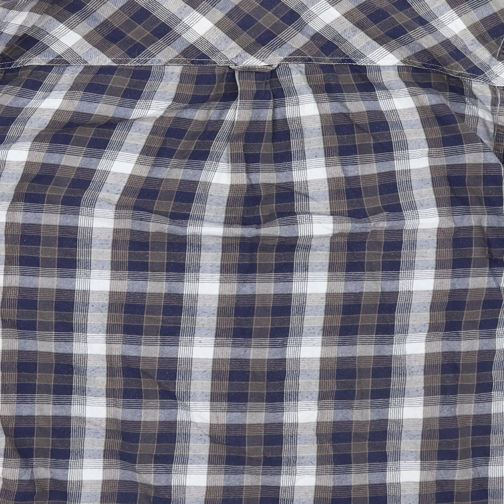 Tog Twenty Four Mens Blue Check   Button-Up Size S