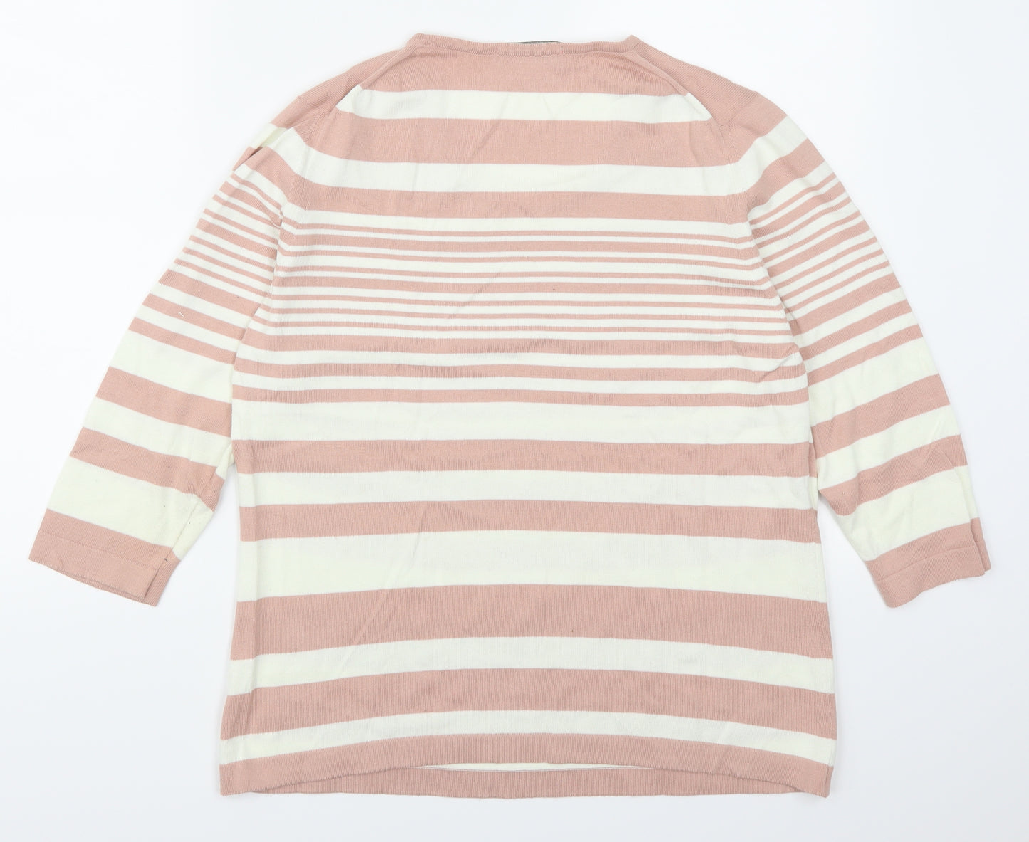 David Nieper Womens Pink Striped  Pullover Jumper Size 14