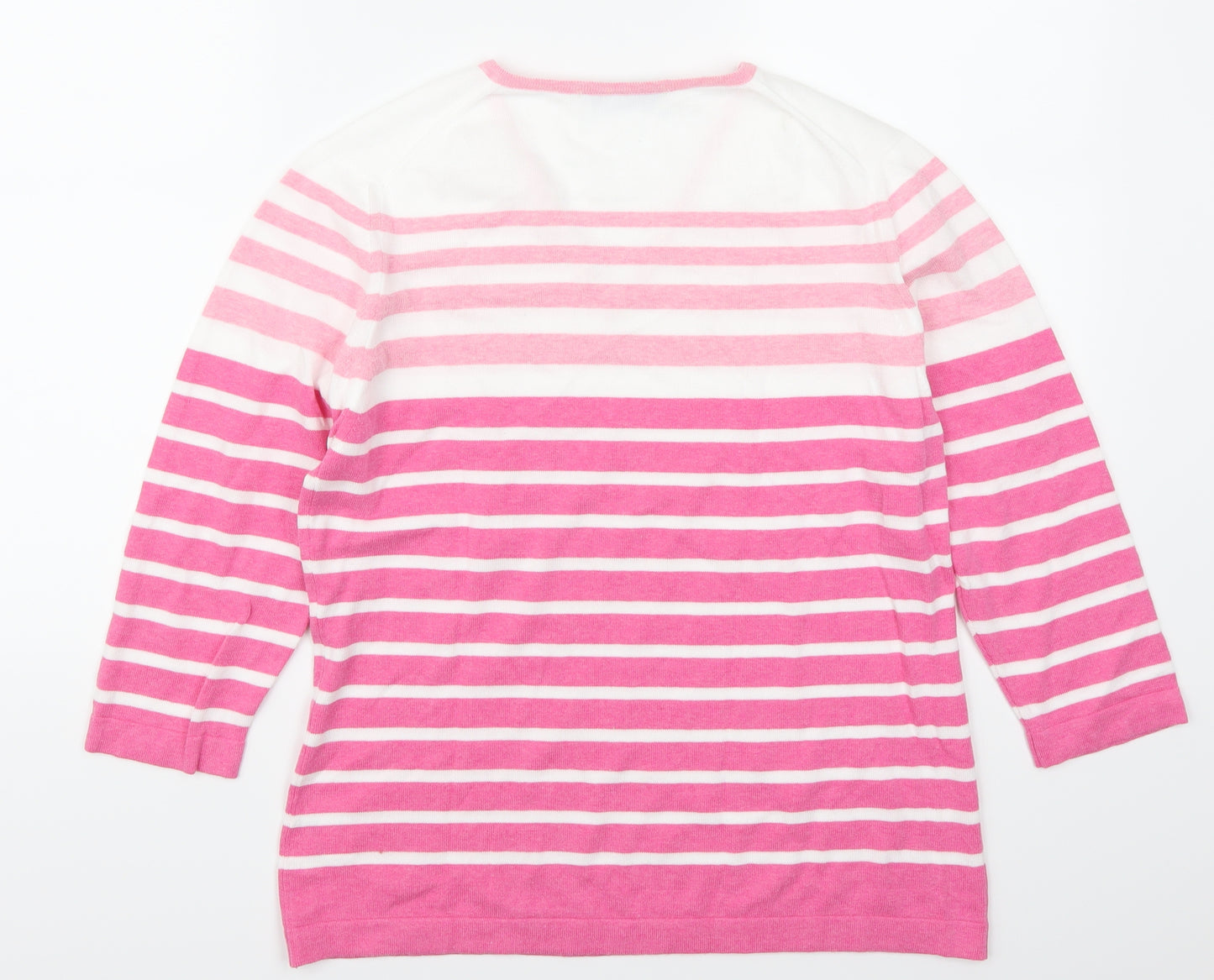 David Nieper Womens Pink Striped  Pullover Jumper Size 14