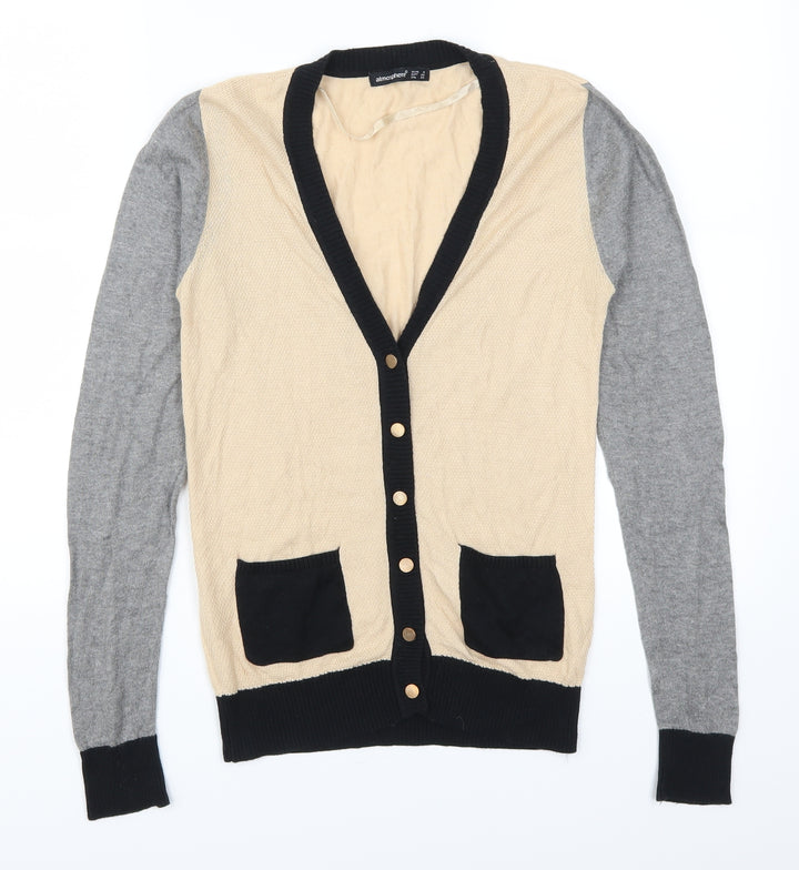 Atmosphere Womens Beige   Cardigan Jumper Size 8  - Colour Block