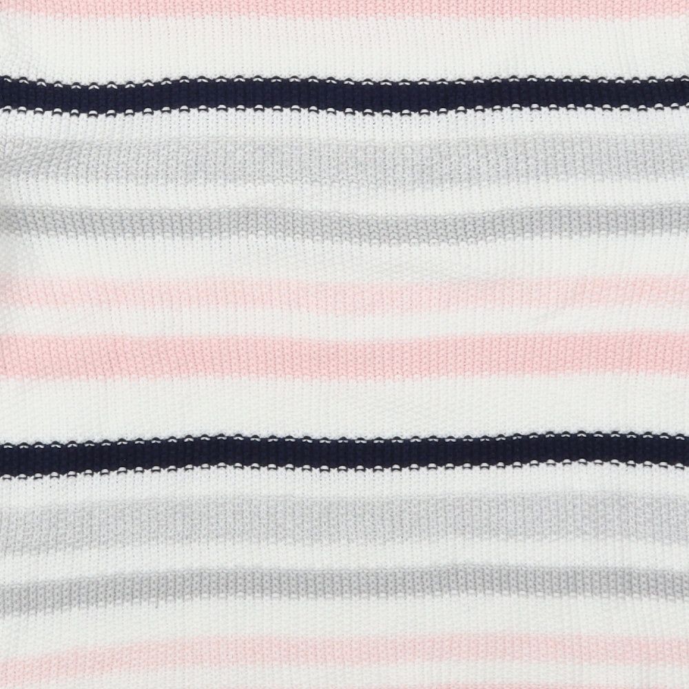 Marble Womens Pink Striped  Pullover Jumper Size M