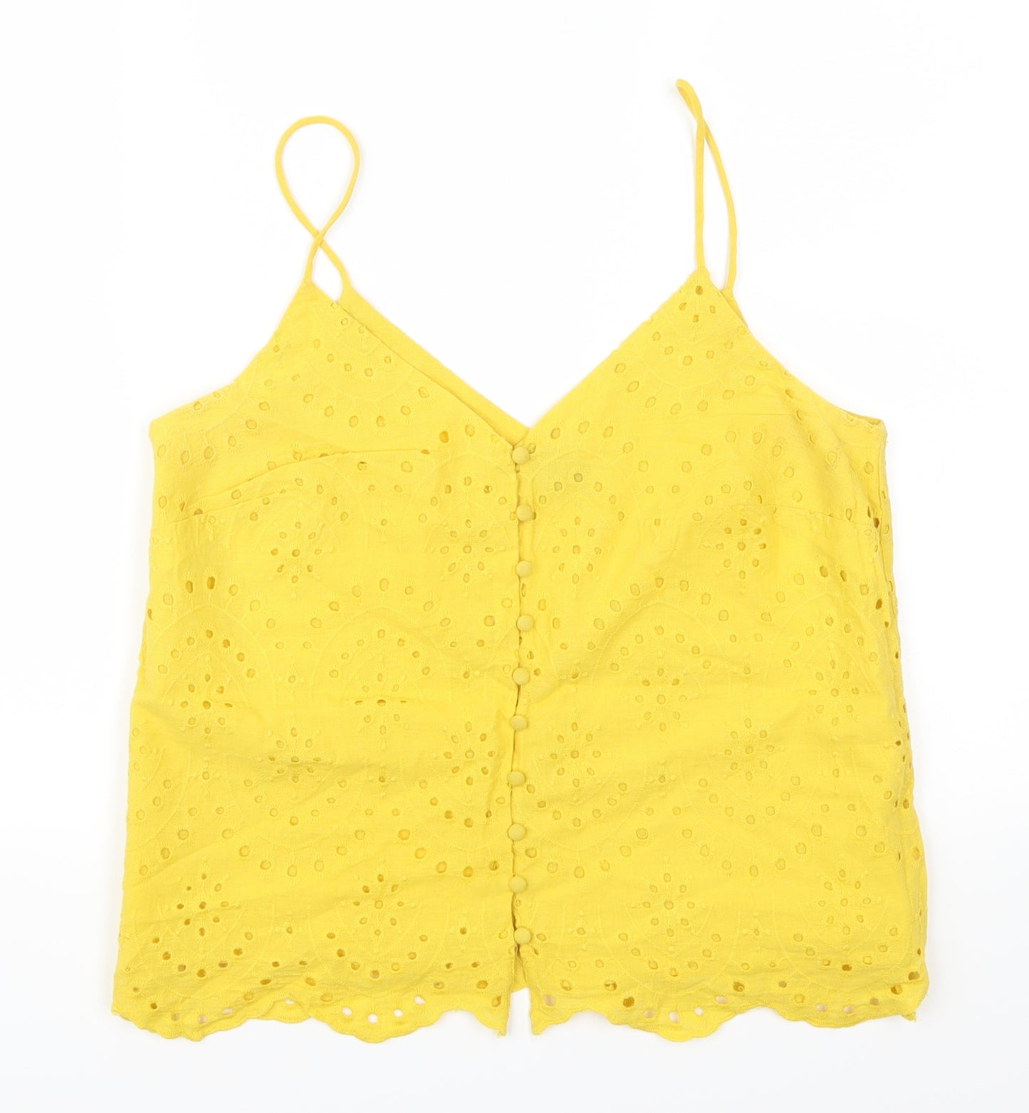 New Look Womens Yellow Geometric  Basic Tank Size 10