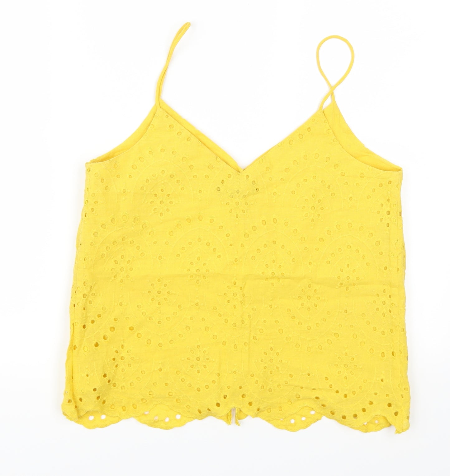 New Look Womens Yellow Geometric  Basic Tank Size 10